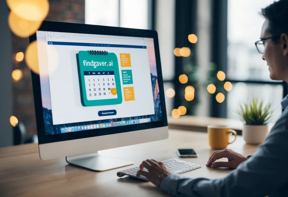 En person bruger en computer til at søge efter den bedste kalendegave på findgaven ai