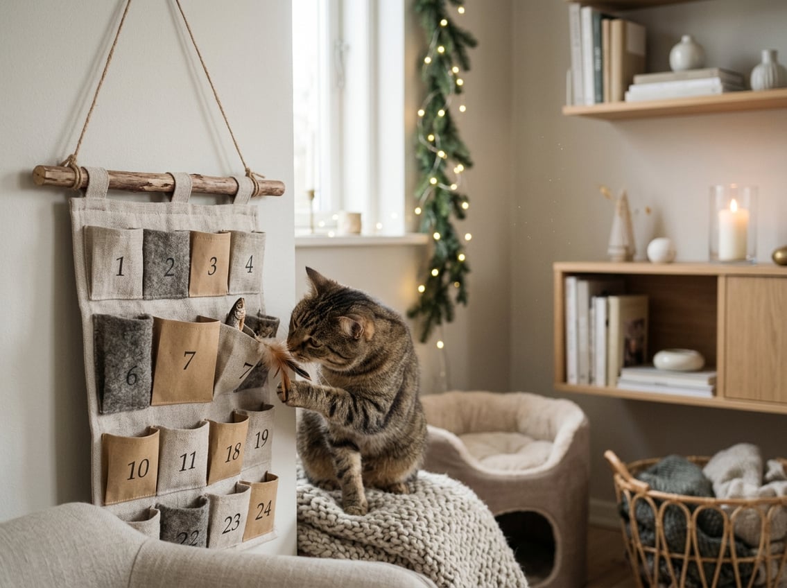 Gør december hyggelig for indekatten med en pakkekalender